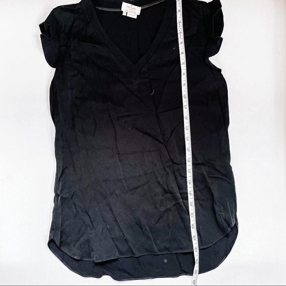 Kate Spade Flutter Sleeve Satin Crepe Blouse - Picture 10 of 11
